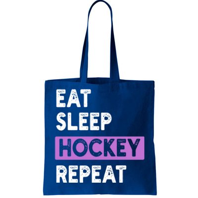 Purple Eat Sleep Hockey Gift Hockey Lovers Gift Tote Bag