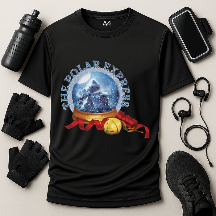 P.O.L.A.R E.X.P.R.E.S.S Snow Globe & Bell Logo Cooling Performance Crew T-Shirt