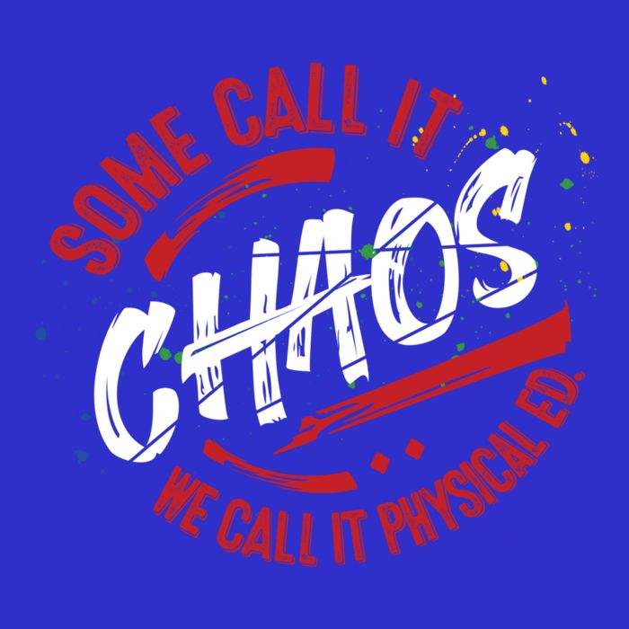 P E School Gift Physical Education Teacher Gift Chaos Gift Premium T-Shirt