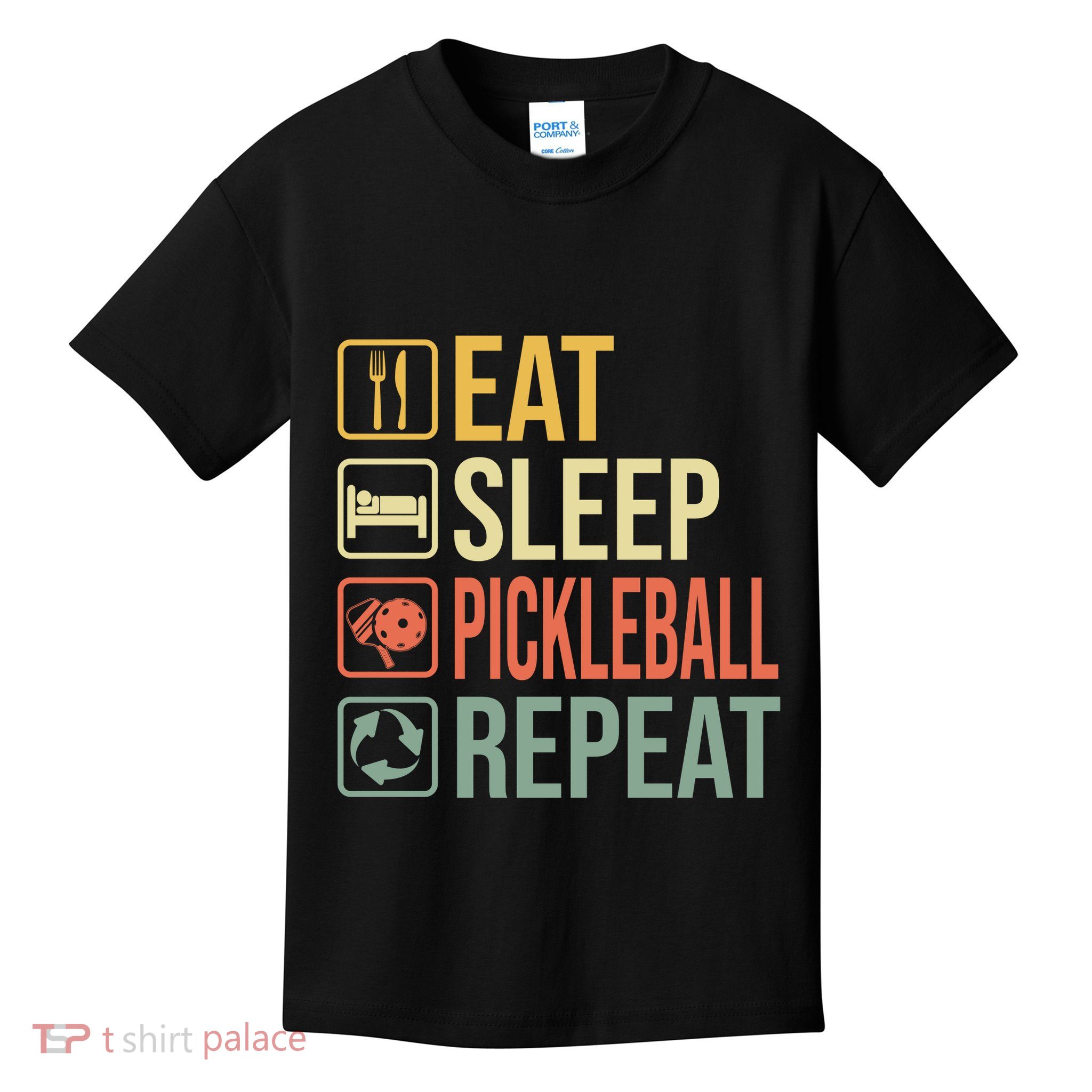 Pickleball Eat Sleep Repeat Kids T-Shirt