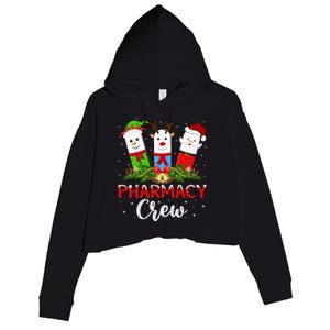 Pharmacist Elf Santa Pills Pharmacy Crew Christmas Gift Crop Fleece Hoodie