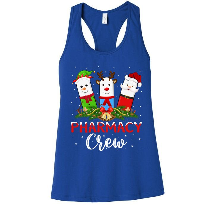 Pharmacist Elf Santa Pills Pharmacy Crew Christmas Gift Women's Racerback Tank