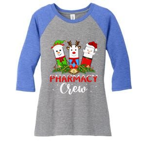 Pharmacist Elf Santa Pills Pharmacy Crew Christmas Gift Women's Tri-Blend 3/4-Sleeve Raglan Shirt