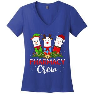 Pharmacist Elf Santa Pills Pharmacy Crew Christmas Gift Women's V-Neck T-Shirt