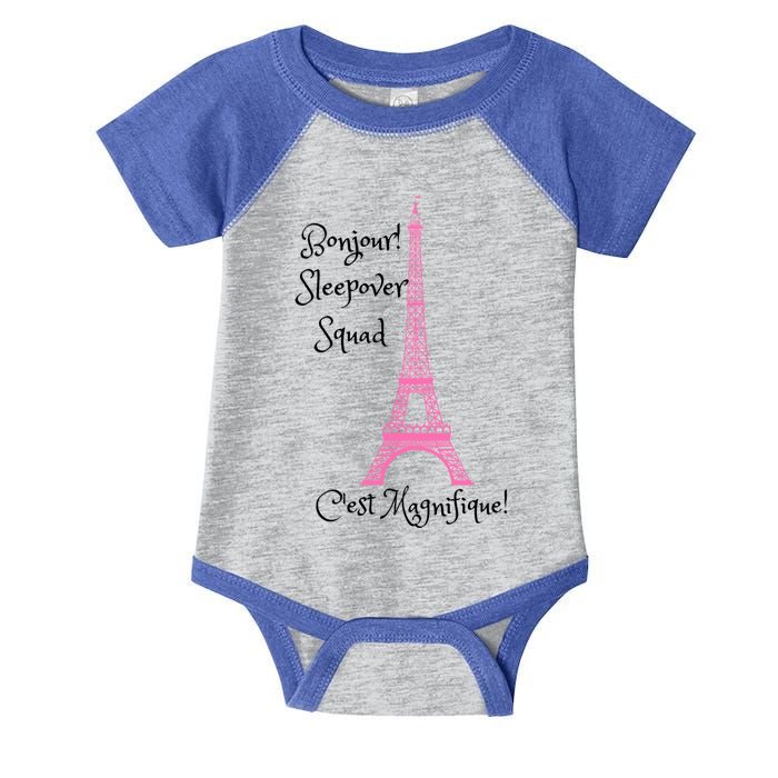 Paris Eiffel Sleepover Slumber Party Squad Gift Infant Baby Jersey Bodysuit