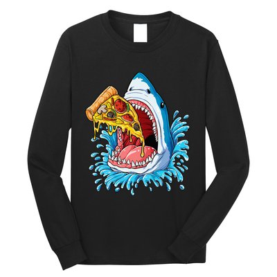 Pizza Eating Shark Food Lovers Jawsome Long Sleeve Shirt