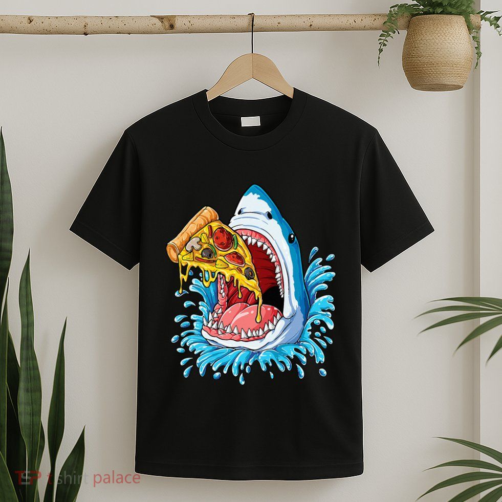 Pizza Eating Shark Food Lovers Jawsome T-Shirt