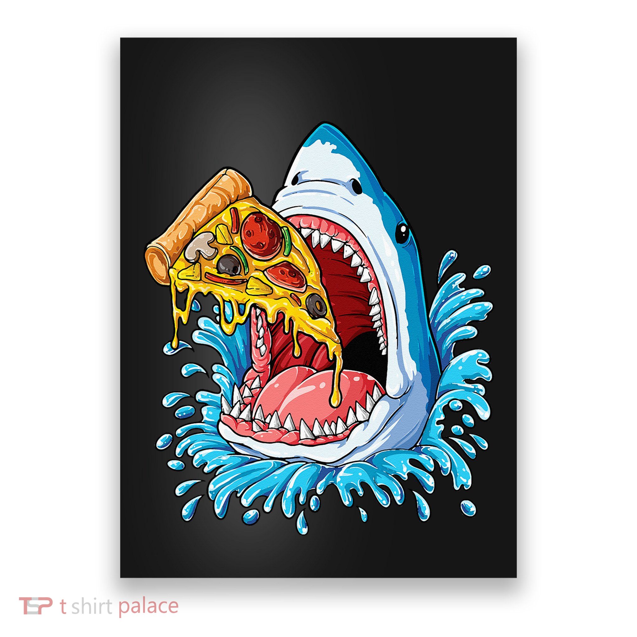 Pizza Eating Shark Food Lovers Jawsome Poster