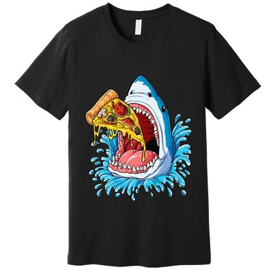 Pizza Eating Shark Food Lovers Jawsome Premium T-Shirt