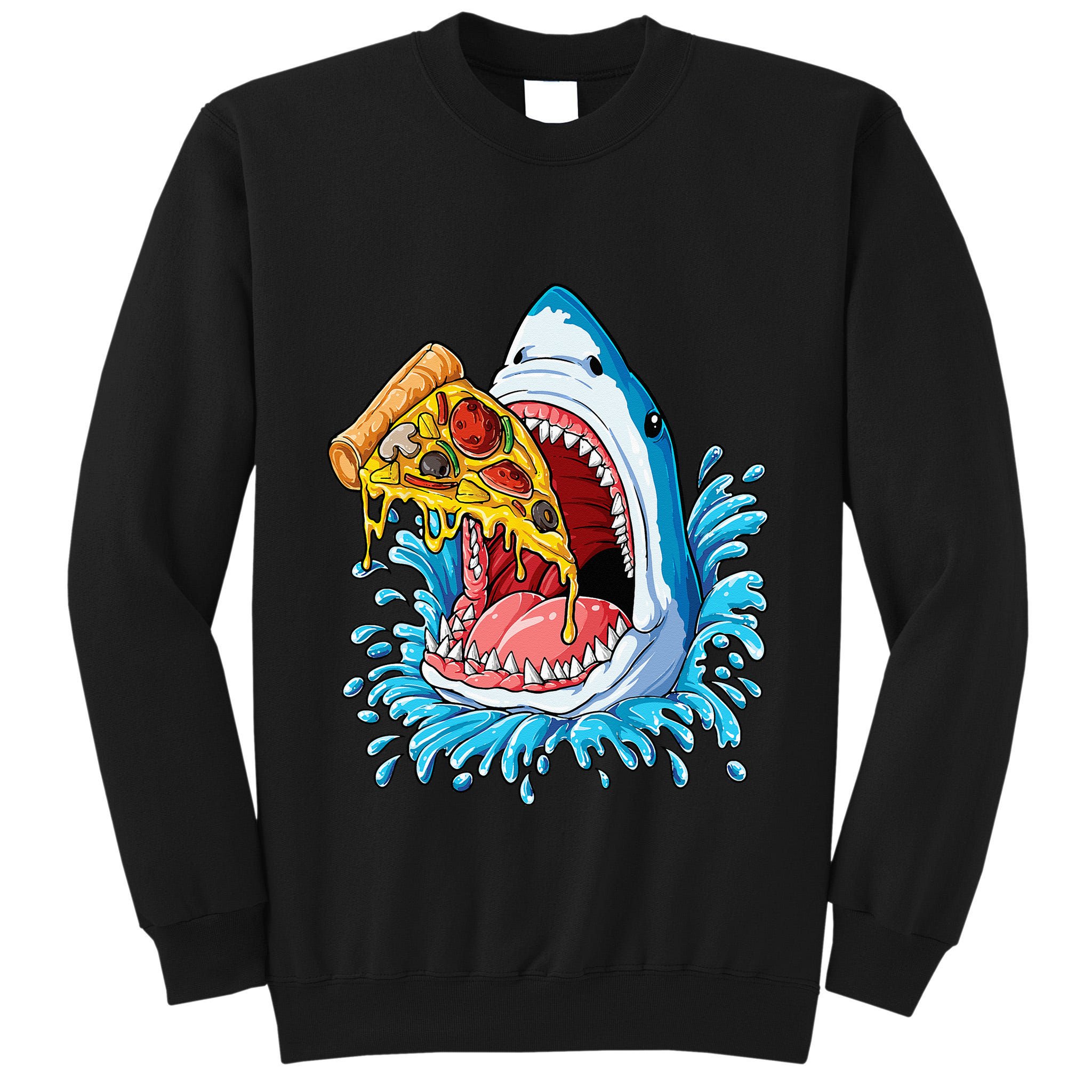 Pizza Eating Shark Food Lovers Jawsome Tall Sweatshirt
