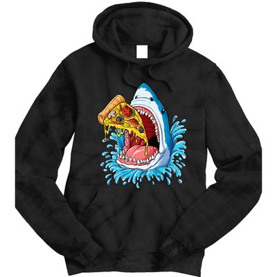 Pizza Eating Shark Food Lovers Jawsome Tie Dye Hoodie