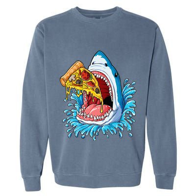Pizza Eating Shark Food Lovers Jawsome Garment-Dyed Sweatshirt