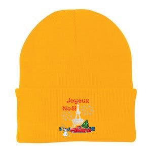 Paris Eiffel Tower Christmas Tree Red Truck Joyeux Noël Gift Knit Cap Winter Beanie