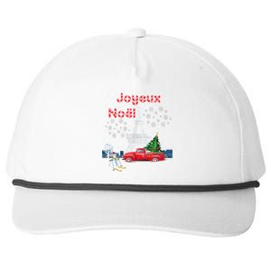 Paris Eiffel Tower Christmas Tree Red Truck Joyeux Noël Gift Snapback Five-Panel Rope Hat