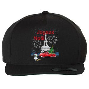 Paris Eiffel Tower Christmas Tree Red Truck Joyeux Noël Gift Wool Snapback Cap