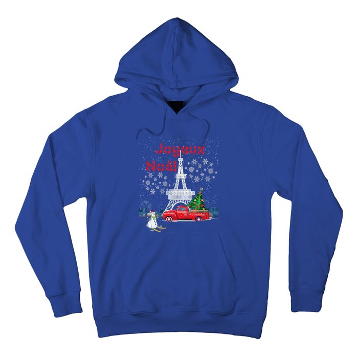 Paris Eiffel Tower Christmas Tree Red Truck Joyeux Noël Gift Hoodie