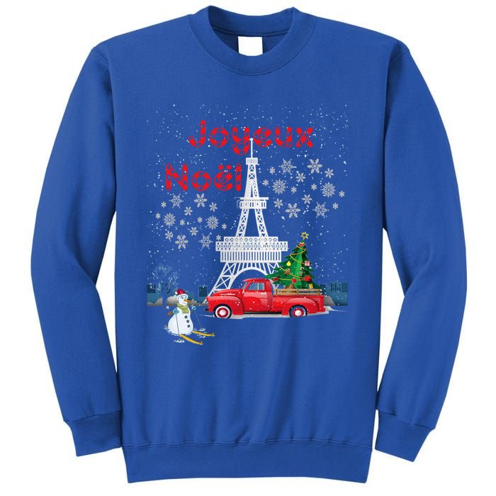 Paris Eiffel Tower Christmas Tree Red Truck Joyeux Noël Gift Sweatshirt