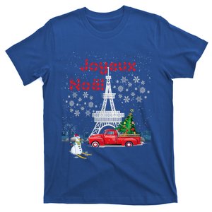 Paris Eiffel Tower Christmas Tree Red Truck Joyeux Noël Gift T-Shirt