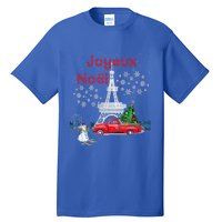 Paris Eiffel Tower Christmas Tree Red Truck Joyeux Noël Gift Tall T-Shirt