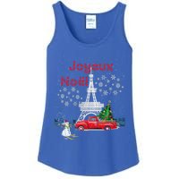 Paris Eiffel Tower Christmas Tree Red Truck Joyeux Noël Gift Ladies Essential Tank