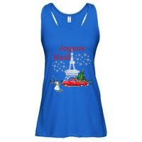 Paris Eiffel Tower Christmas Tree Red Truck Joyeux Noël Gift Ladies Essential Flowy Tank