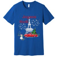 Paris Eiffel Tower Christmas Tree Red Truck Joyeux Noël Gift Premium T-Shirt