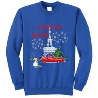 Paris Eiffel Tower Christmas Tree Red Truck Joyeux Noël Gift Tall Sweatshirt