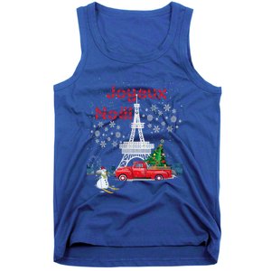 Paris Eiffel Tower Christmas Tree Red Truck Joyeux Noël Gift Tank Top