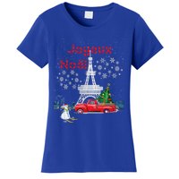 Paris Eiffel Tower Christmas Tree Red Truck Joyeux Noël Gift Women's T-Shirt