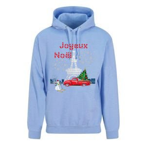 Paris Eiffel Tower Christmas Tree Red Truck Joyeux Noël Gift Unisex Surf Hoodie