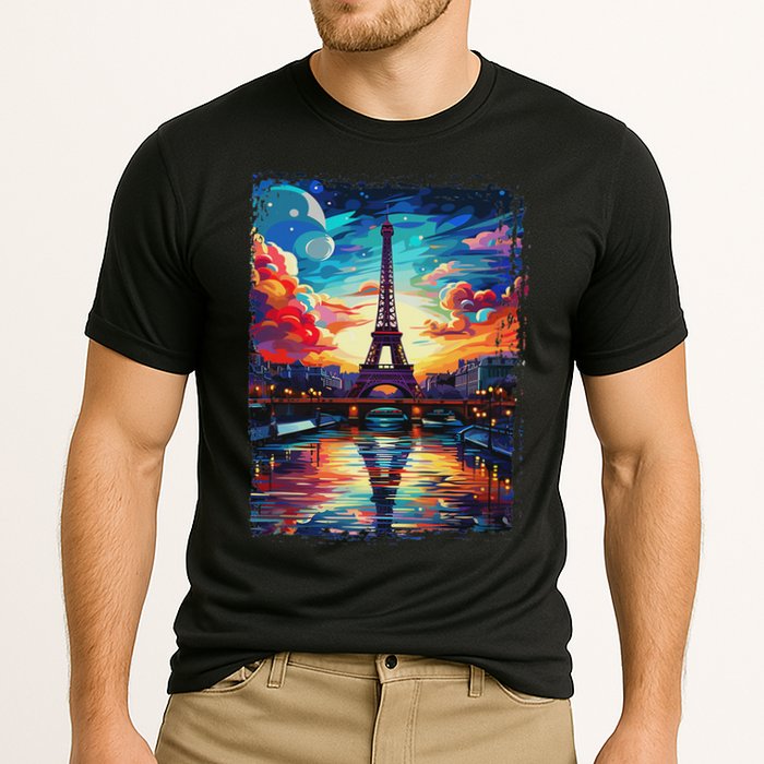 Paris Eiffel Tower I Love Paris Souvenir France Cooling Performance Crew T-Shirt