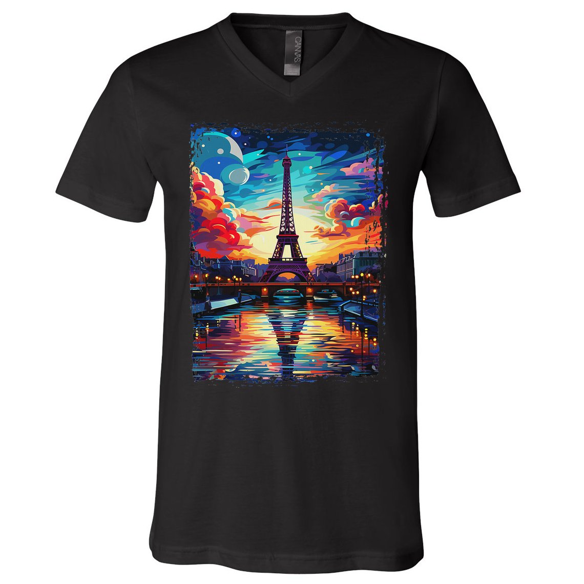 Paris Eiffel Tower I Love Paris Souvenir France V-Neck T-Shirt