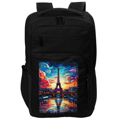 Paris Eiffel Tower I Love Paris Souvenir France Impact Tech Backpack