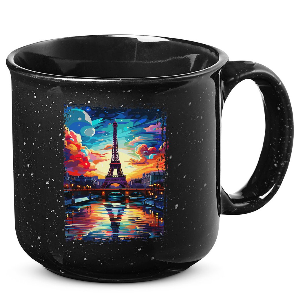 Paris Eiffel Tower I Love Paris Souvenir France 15oz Campfire Ceramic Mug