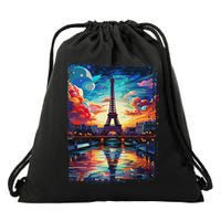 Paris Eiffel Tower I Love Paris Souvenir France Drawstring Bag
