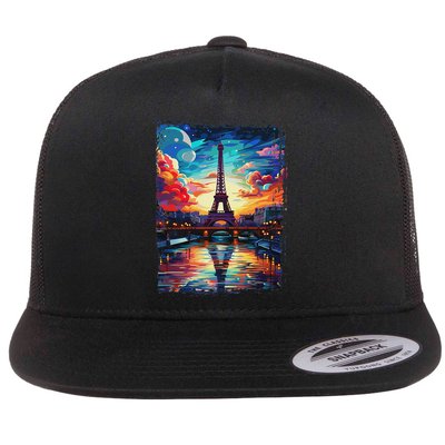 Paris Eiffel Tower I Love Paris Souvenir France Flatbill Hat