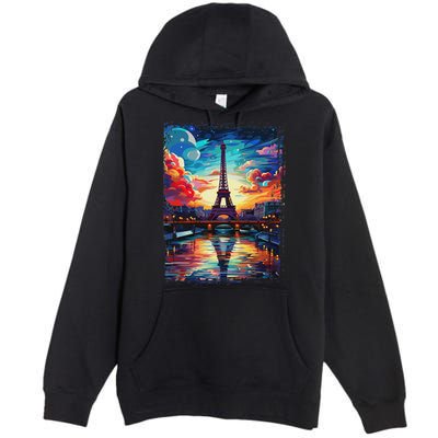 Paris Eiffel Tower I Love Paris Souvenir France Premium Pullover Hoodie