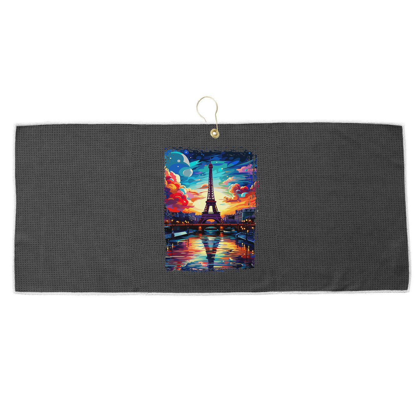 Paris Eiffel Tower I Love Paris Souvenir France Large Microfiber Waffle Golf Towel