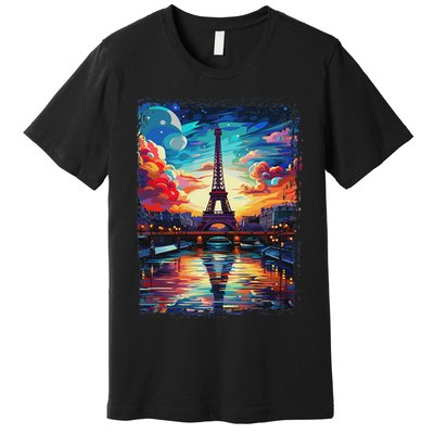 Paris Eiffel Tower I Love Paris Souvenir France Premium T-Shirt