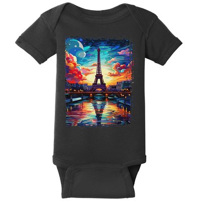 Paris Eiffel Tower I Love Paris Souvenir France Baby Bodysuit