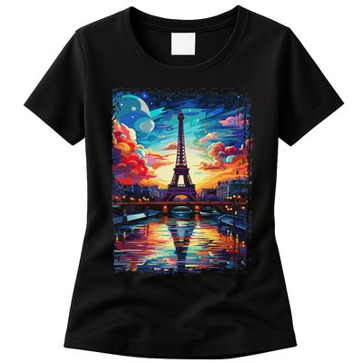 Paris Eiffel Tower I Love Paris Souvenir France Womens T-Shirt