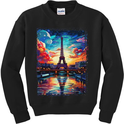 Paris Eiffel Tower I Love Paris Souvenir France Kids Sweatshirt