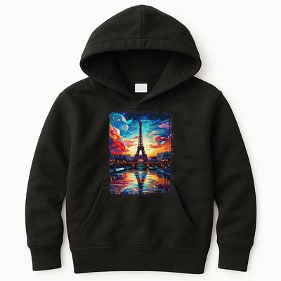 Paris Eiffel Tower I Love Paris Souvenir France Kids Hoodie