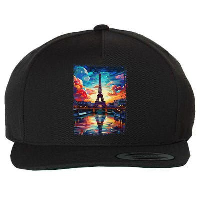 Paris Eiffel Tower I Love Paris Souvenir France Wool Snapback Cap