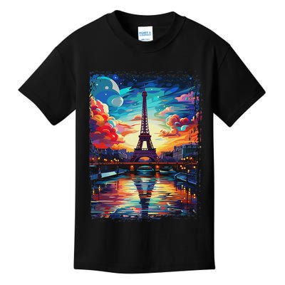 Paris Eiffel Tower I Love Paris Souvenir France Kids T-Shirt