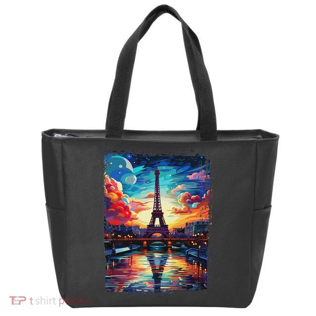 Paris Eiffel Tower I Love Paris Souvenir France Zip Tote Bag