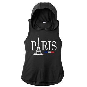 Paris Eiffel Tower Logo Ladies PosiCharge Tri-Blend Wicking Draft Hoodie Tank