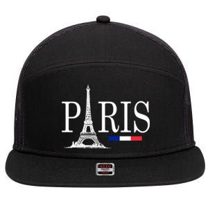 Paris Eiffel Tower Logo 7 Panel Mesh Trucker Snapback Hat