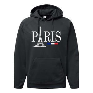 Paris Eiffel Tower Logo Performance Fleece Hoodie