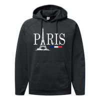 Paris Eiffel Tower Logo Performance Fleece Hoodie